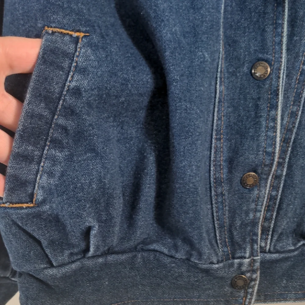 Vintage Retro  80's Dark Blue Jean Jacket Stranger Things Small - Picture 3 of 9